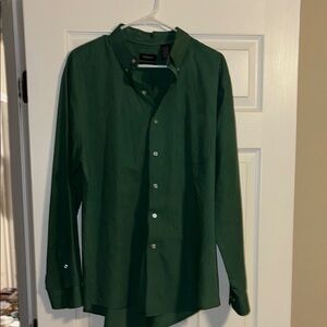 Van Heusen Green Striped Shirt